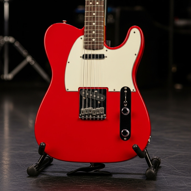 Red Telecaster Electric Guitar in Vibrant Shade of Red