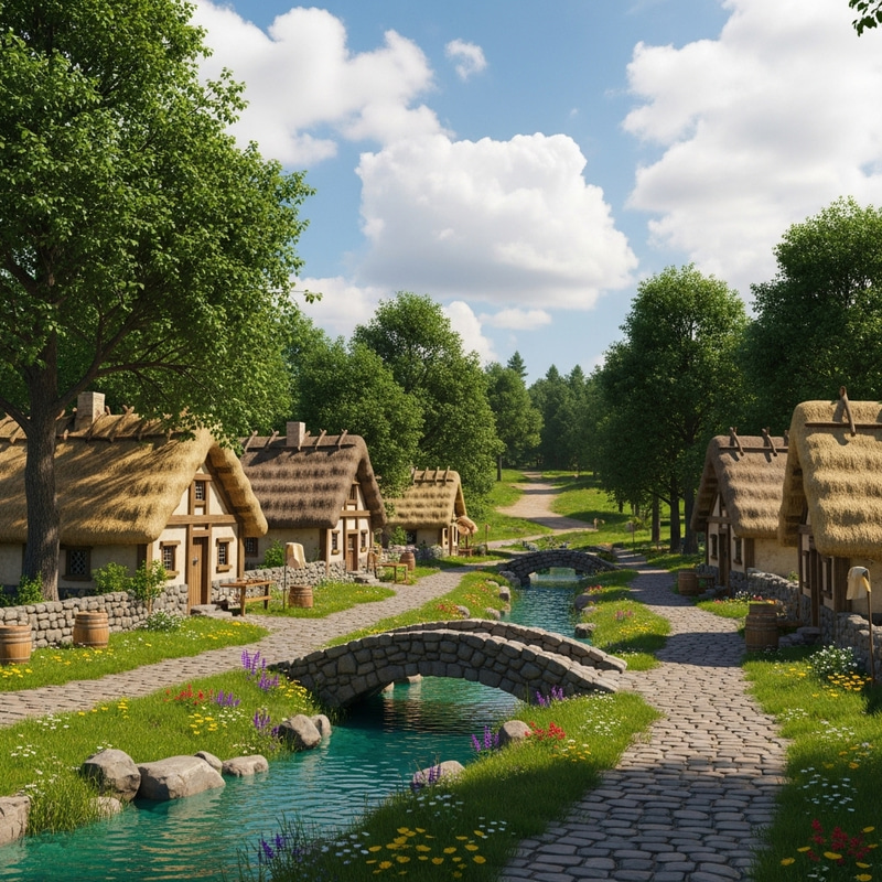 Tranquil Village Surrounded by Lush Meadows | Idyllic Rural Charm Tranquil Village Surrounded by Lush Meadows | Idyllic Rural Charm