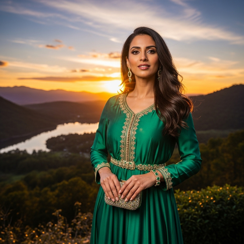 Attractive Confident South Asian Woman in Scenic Beauty Attractive Confident South Asian Woman in Scenic Beauty
