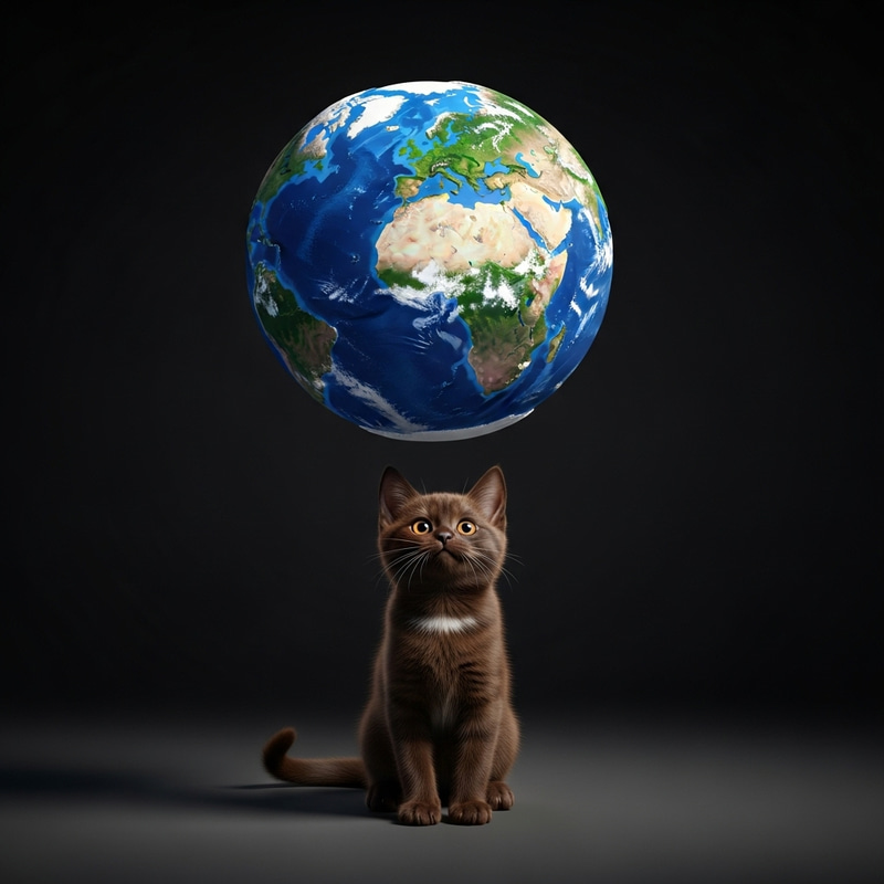 Adorable Cat Holding Earth: A Feline Wonder Adorable Cat Holding Earth: A Feline Wonder