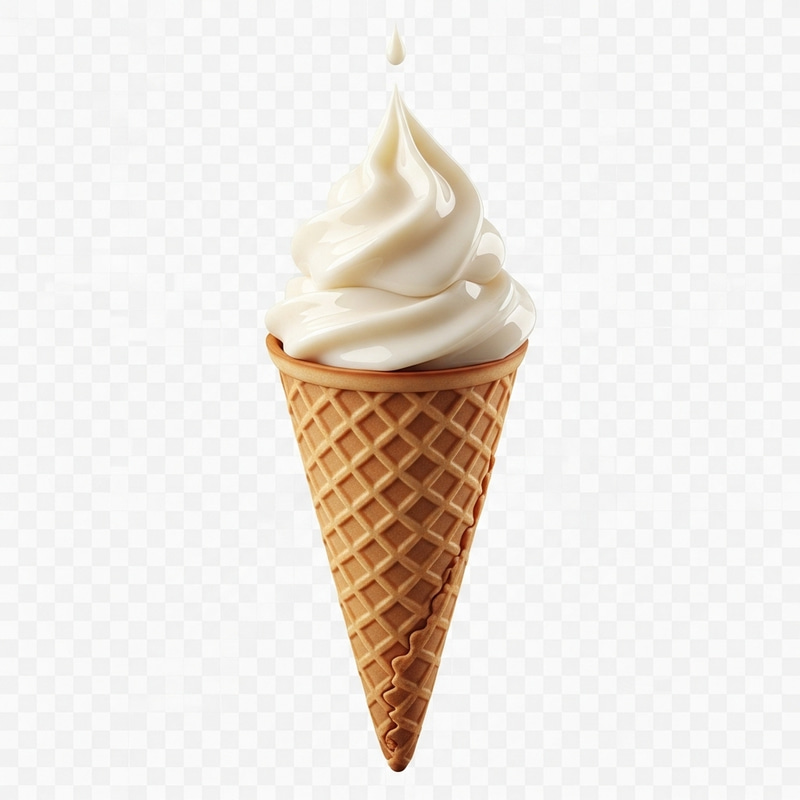 Waffle Cone with Sweetened Condensed Milk - Delicious Treat Waffle Cone with Sweetened Condensed Milk - Delicious Treat