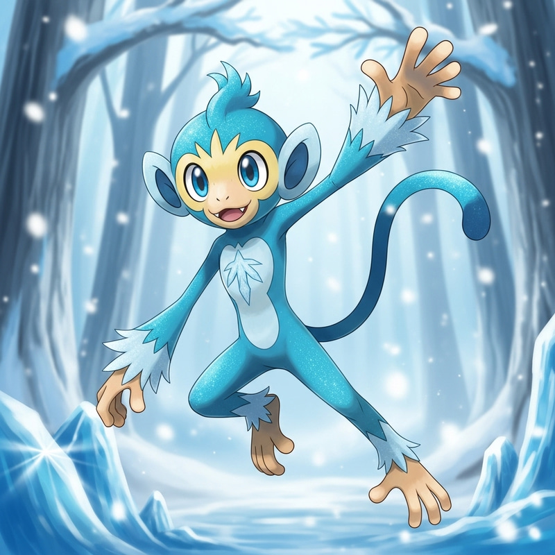 Ice-type Monkey Starter Pokémon Design Ice-type Monkey Starter Pokémon Design