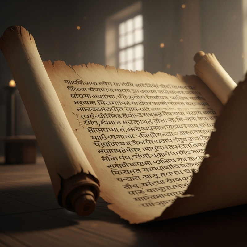 Detailed Scene: Ancient Scroll Unfurling