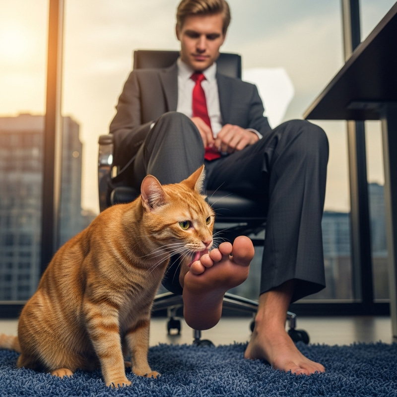 Cat Licking Trump's Foot: A Unique Office Moment