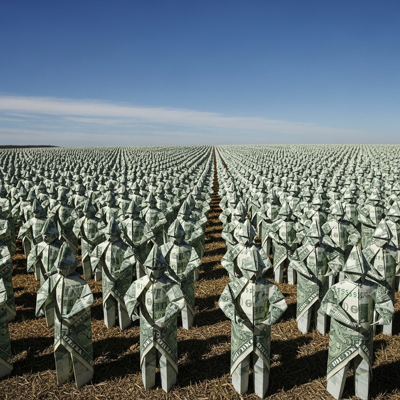Dollar Bill Army: Creative Display of $1 Soldier Formation