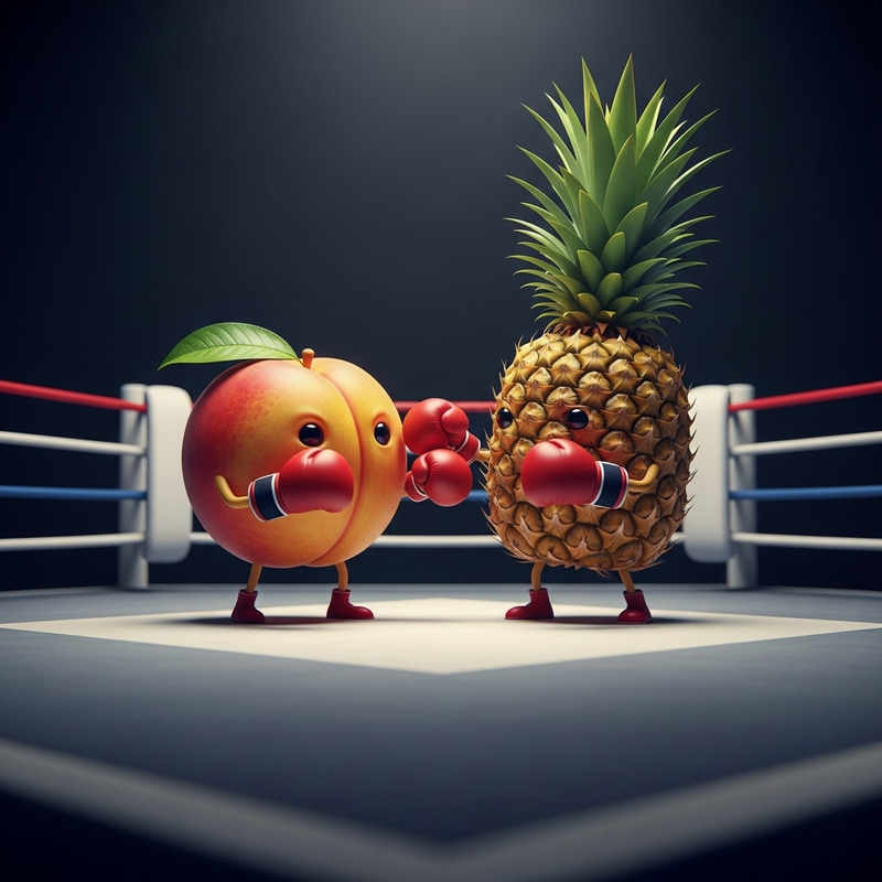 Peach vs Pineapple: A Boxing Match in Style Peach vs Pineapple: A Boxing Match in Style