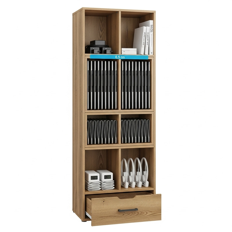 Efficient Laptop Storage Rack with Drawer Design Efficient Laptop Storage Rack with Drawer Design