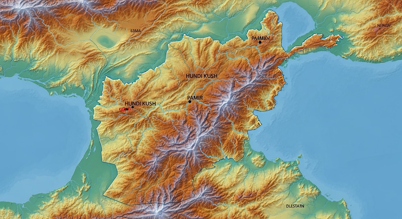 Afghanistan Topographic Map: Stunning Mountain Landscape Afghanistan Topographic Map: Stunning Mountain Landscape