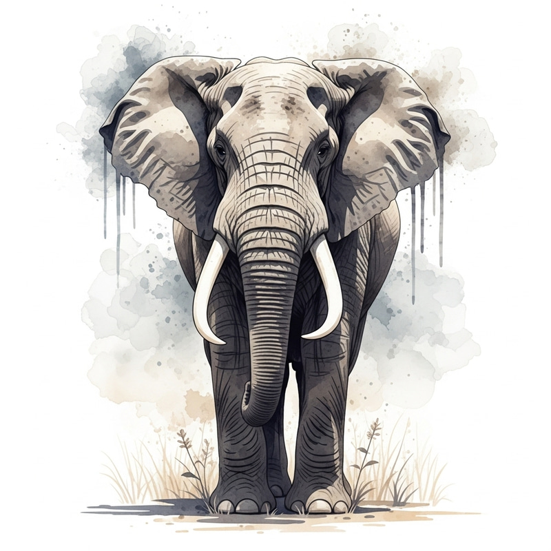 Majestic Watercolor Elephant Artwork Majestic Watercolor Elephant Artwork