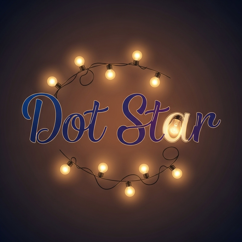 Dot Star Logo Design | Warm String of Lights