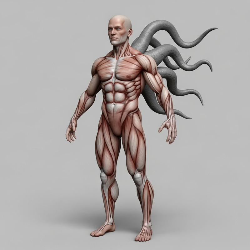 Muscular Humanoid Monster with Tentacle - Surreal Realism