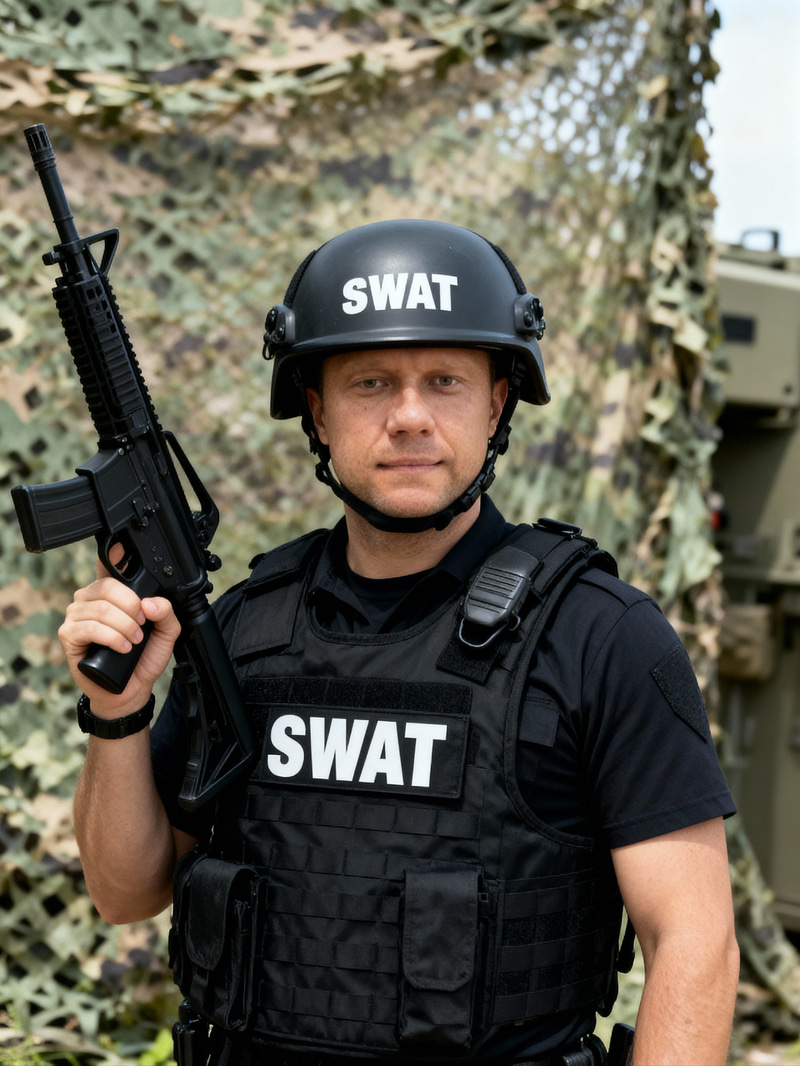 SWAT Officer Model in Tactical Gear