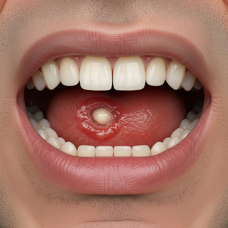 Realistic Mouth Sore Image - Middle-Eastern Man