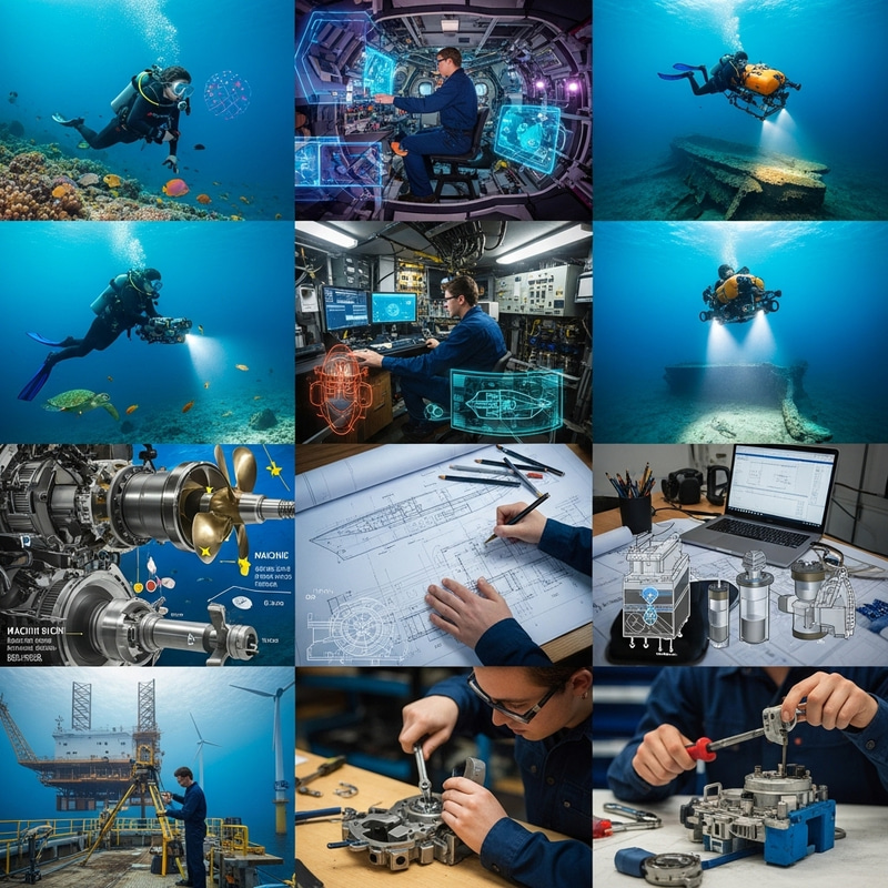 Marine Engineering Student Collage: Underwater Exploration & Engineering Marvels Marine Engineering Student Collage: Underwater Exploration & Engineering Marvels