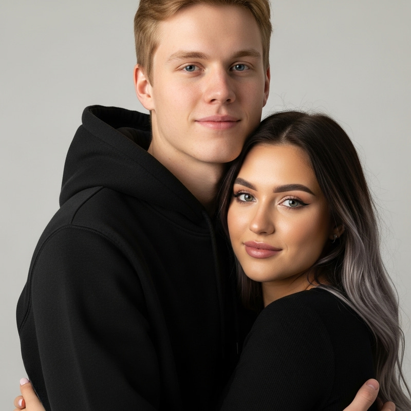 Friend Embracing Young Estonian Boy and Girl Friend Embracing Young Estonian Boy and Girl