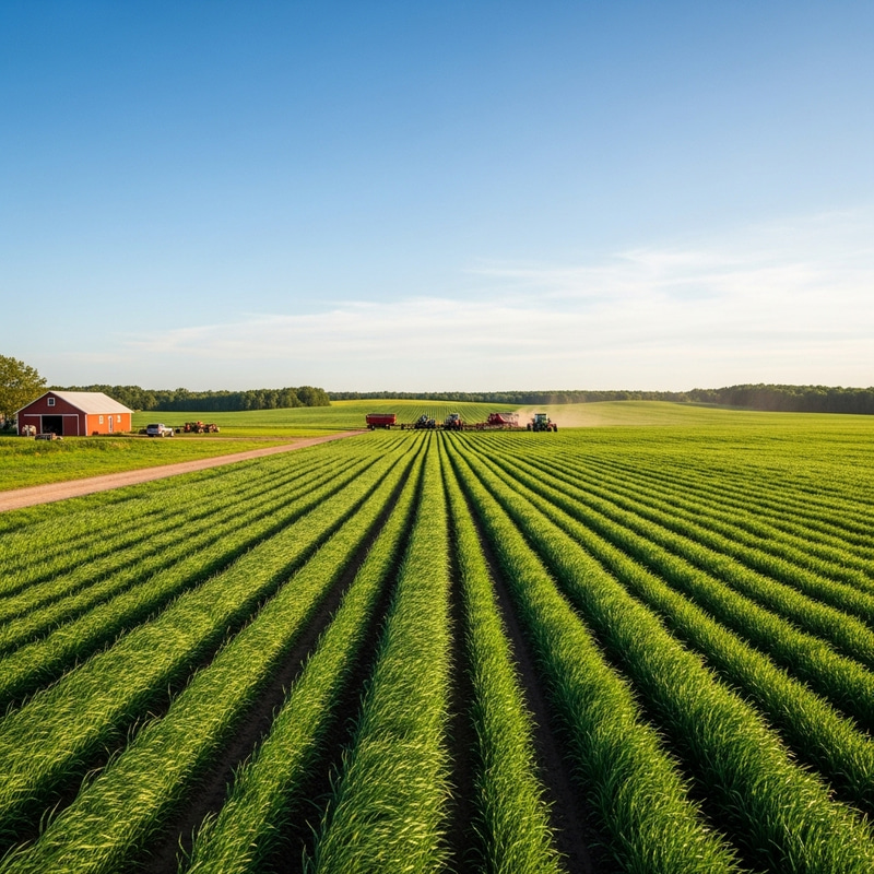 Beautiful Agriculture Field Under Clear Blue Sky Beautiful Agriculture Field Under Clear Blue Sky