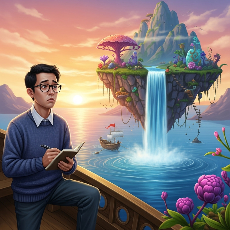 Novelist's Quest: Journey to New World for Inspiration Novelist's Quest: Journey to New World for Inspiration