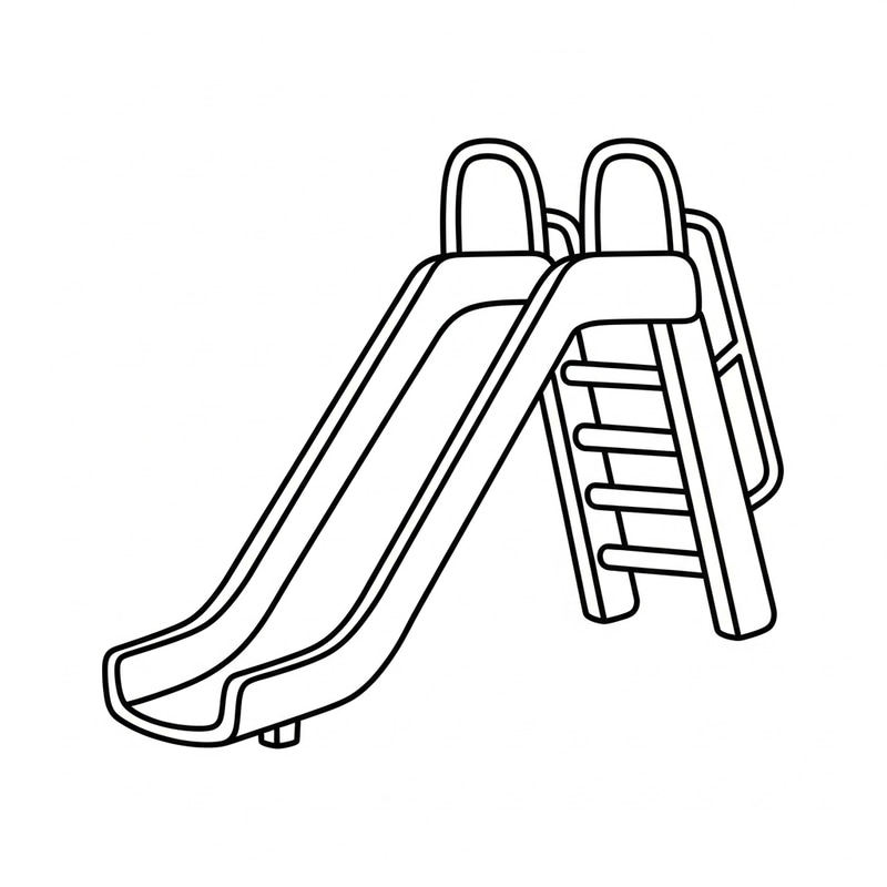 Simple Slide Coloring Page for Toddlers Simple Slide Coloring Page for Toddlers