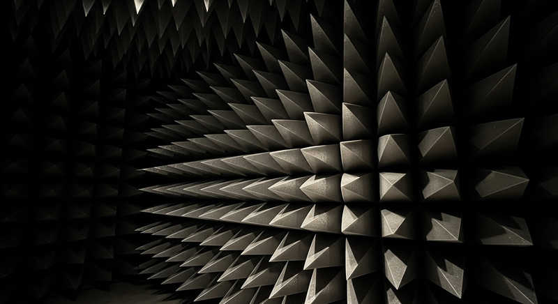 Realistic Anechoic Chamber Wall: Dark Silver Pyramids Realistic Anechoic Chamber Wall: Dark Silver Pyramids