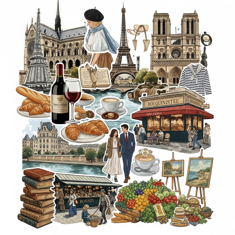 Culture Collage of Paris: Iconic Landmarks & Symbols