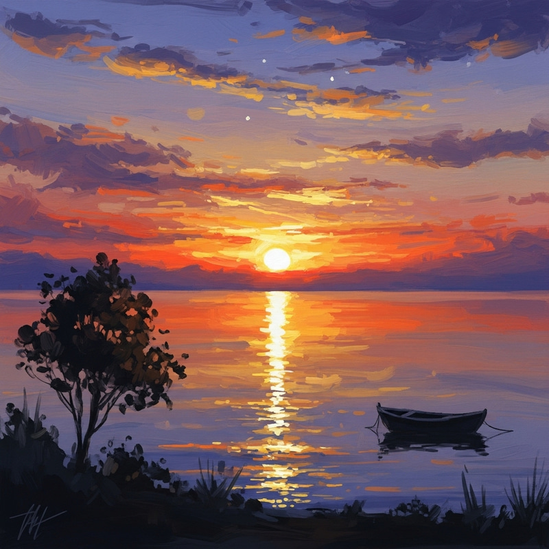 Stunning Impressionist Sunset Artwork