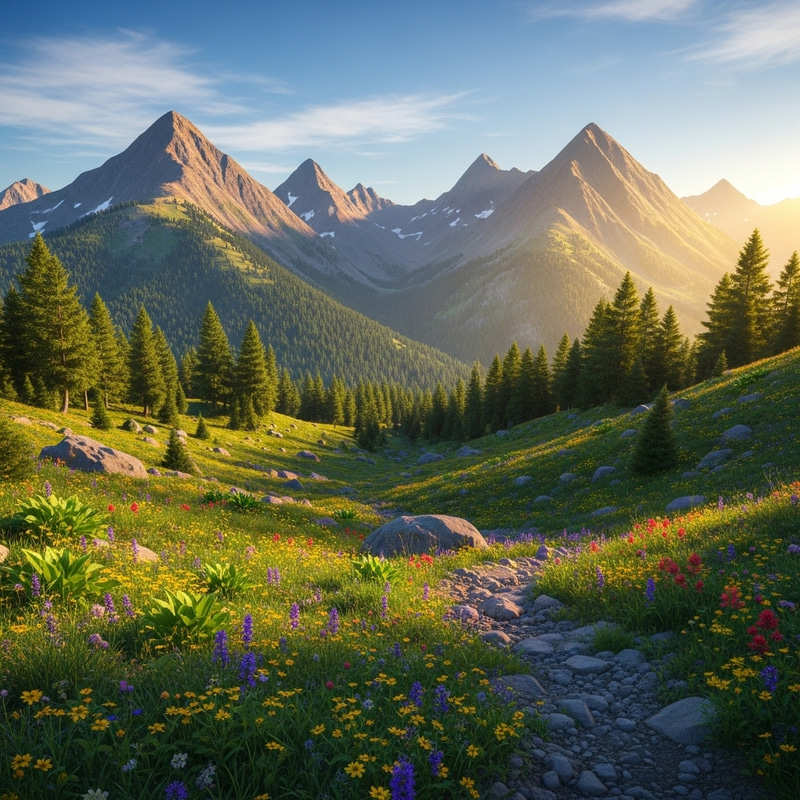 Serene Mountain Landscape - Nature Views Inspiring Tranquility