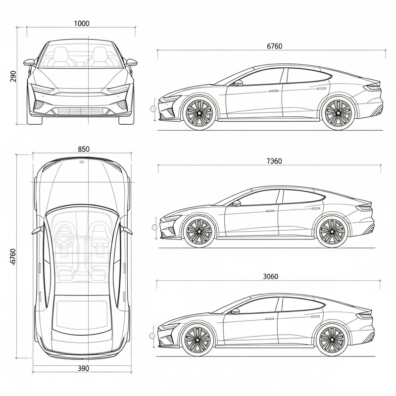 Tesla Model S Blueprint | 21st Century Design Aesthetics