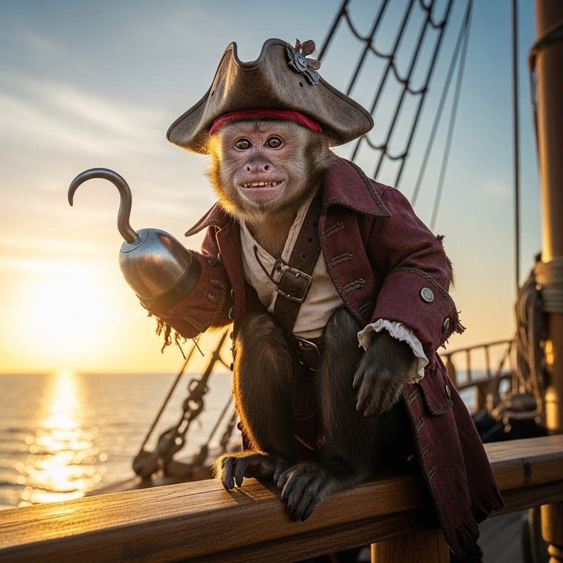 Monkey with Hook - Adorable Primate Photograph Monkey with Hook - Adorable Primate Photograph