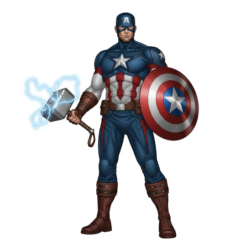 Captain America with Mighty Hammer