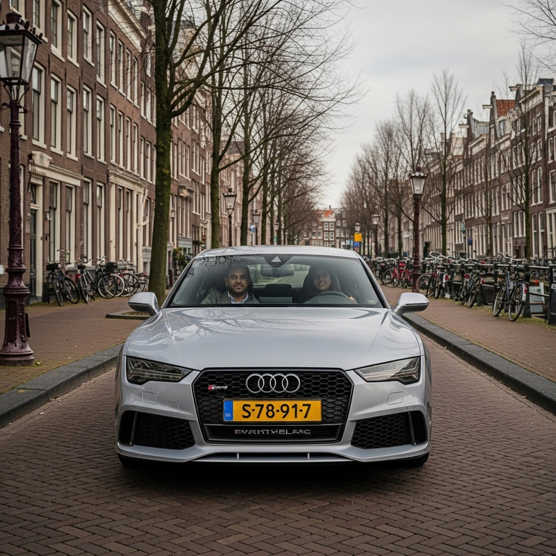 Audi RS7 in Amsterdam: Multicultural Couple in Modern Car