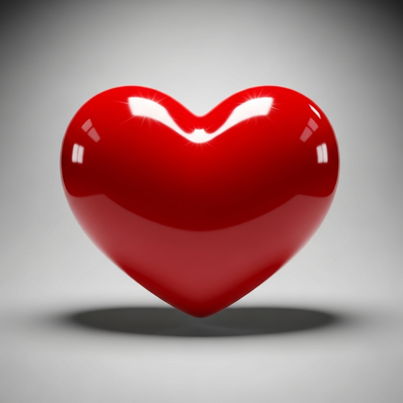 Vibrant Red Heart with Realistic Volume for Impressions Vibrant Red Heart with Realistic Volume for Impressions