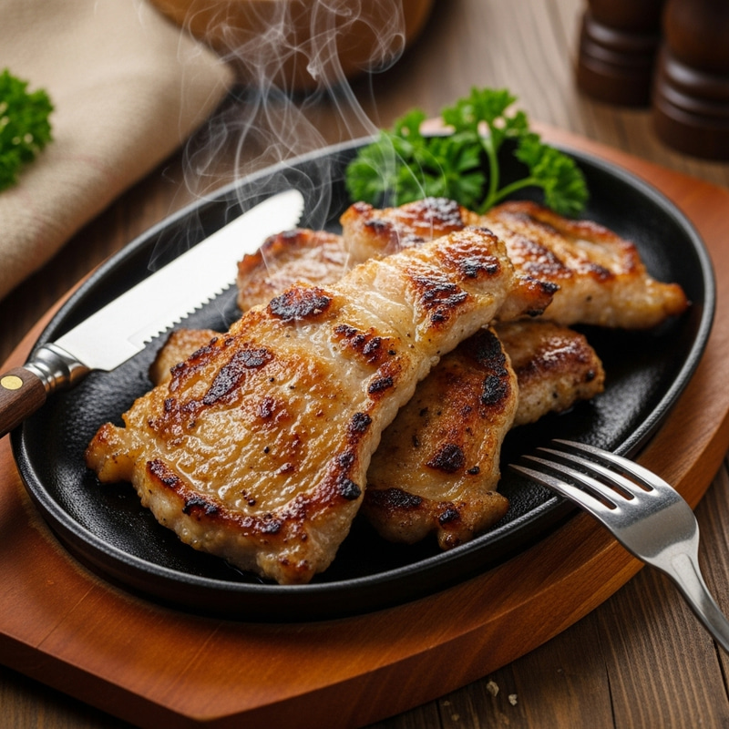 Succulent Roasted Bushmeat on Rustic Platter Succulent Roasted Bushmeat on Rustic Platter