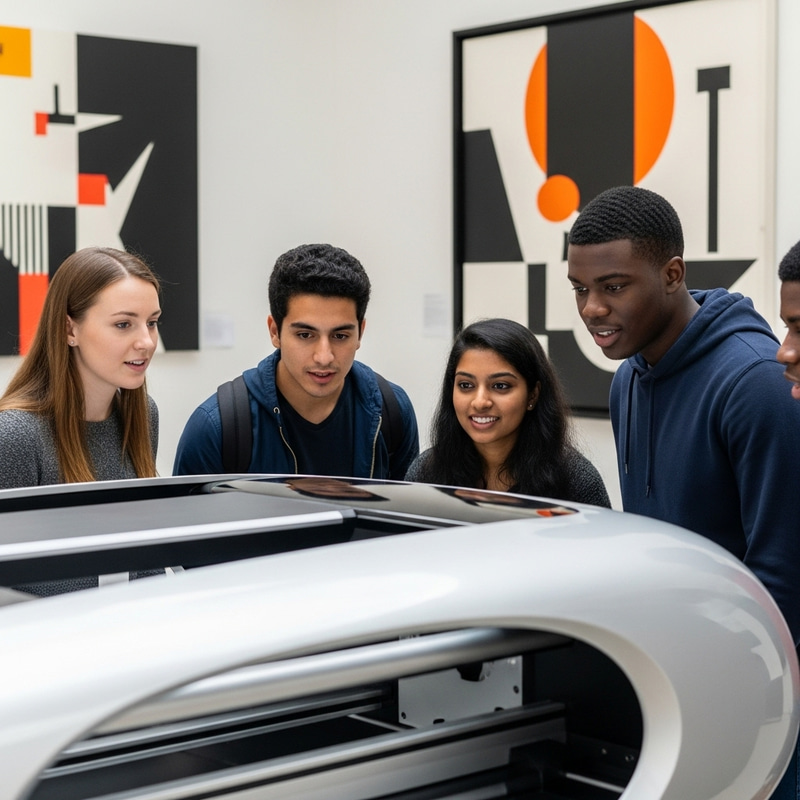 University Students Interact with Modern Art Machine University Students Interact with Modern Art Machine