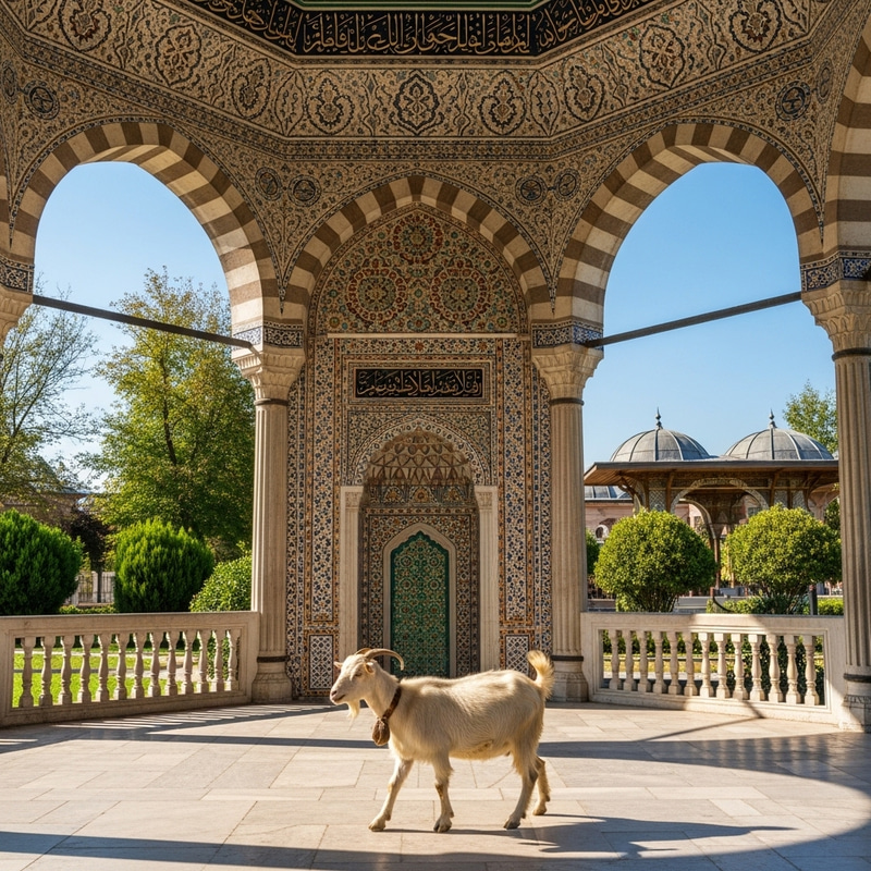 Playful Goat at Ankara Pavilion | Historical Charm Playful Goat at Ankara Pavilion | Historical Charm