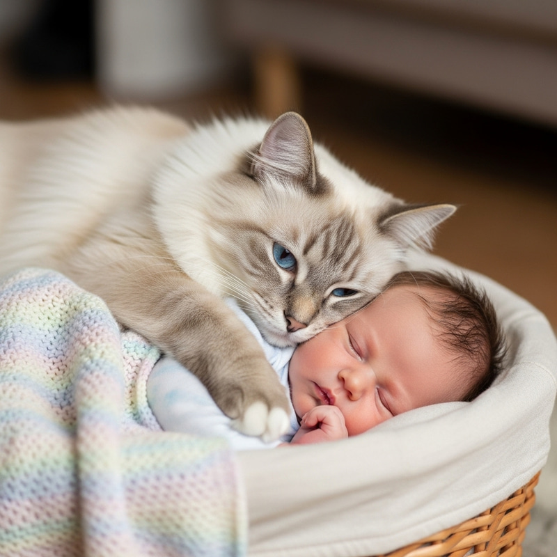 Gorgeous Cat Cuddling Adorable Baby | Heartwarming Moment Gorgeous Cat Cuddling Adorable Baby | Heartwarming Moment
