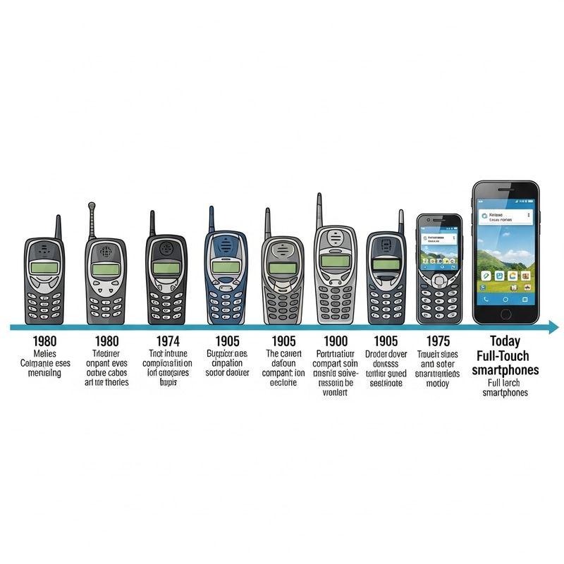 Evolution of Cell Phones Timeline: Past to Present Evolution of Cell Phones Timeline: Past to Present