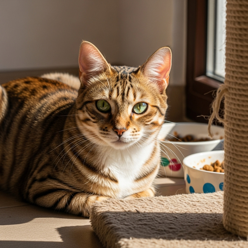 Adorable Cat with Vibrant Coat | Home Retreat