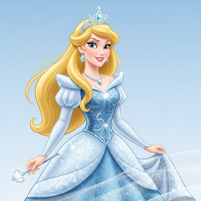 Disney Princess Cartoon Character with Blonde Hair and Blue Eyes Disney Princess Cartoon Character with Blonde Hair and Blue Eyes