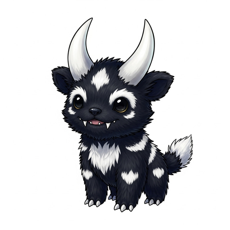 Adorable Black and White Monster: Unique and Delightful