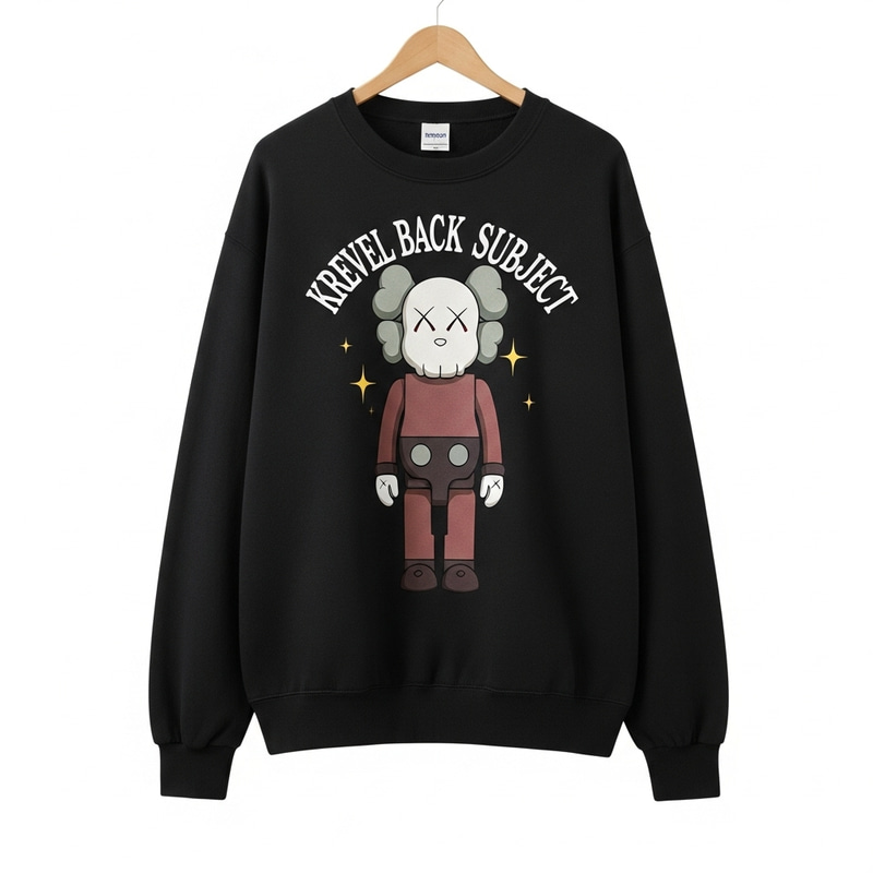 Relive the 90s in Style! Kaws Bearbrick Oversized Sweatshirt