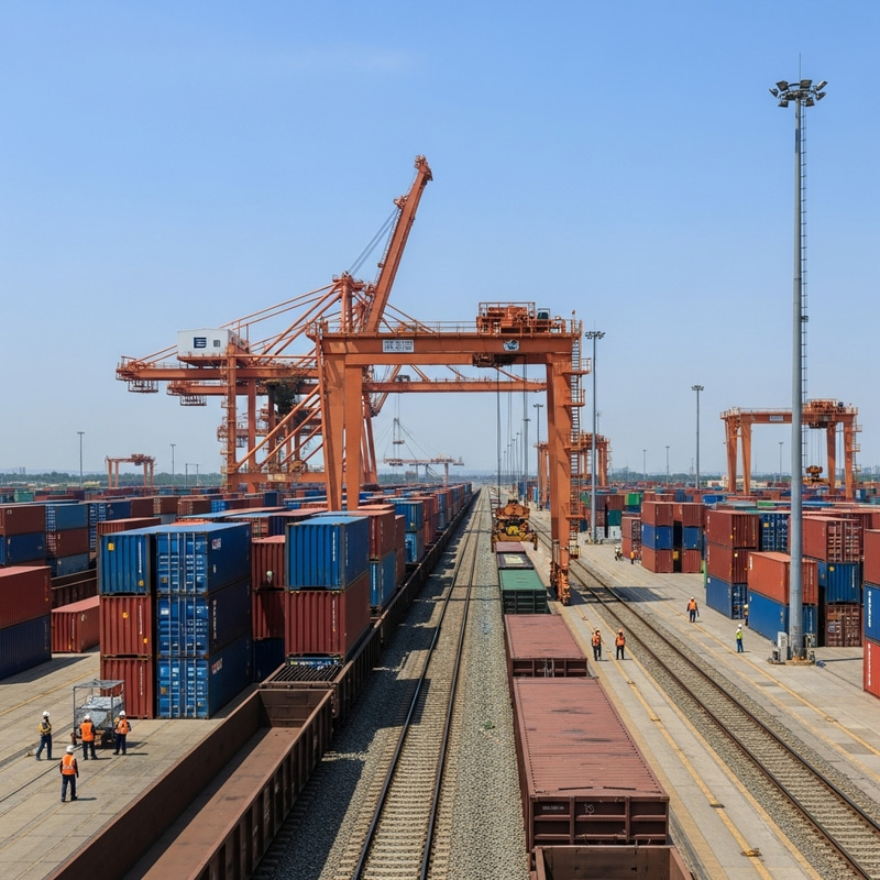 Container Terminal with Rail Transport Facilities Container Terminal with Rail Transport Facilities