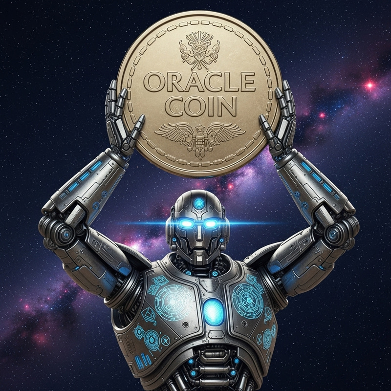 ORACLE COIN: Giant Robot Lifts Coin to Universe ORACLE COIN: Giant Robot Lifts Coin to Universe