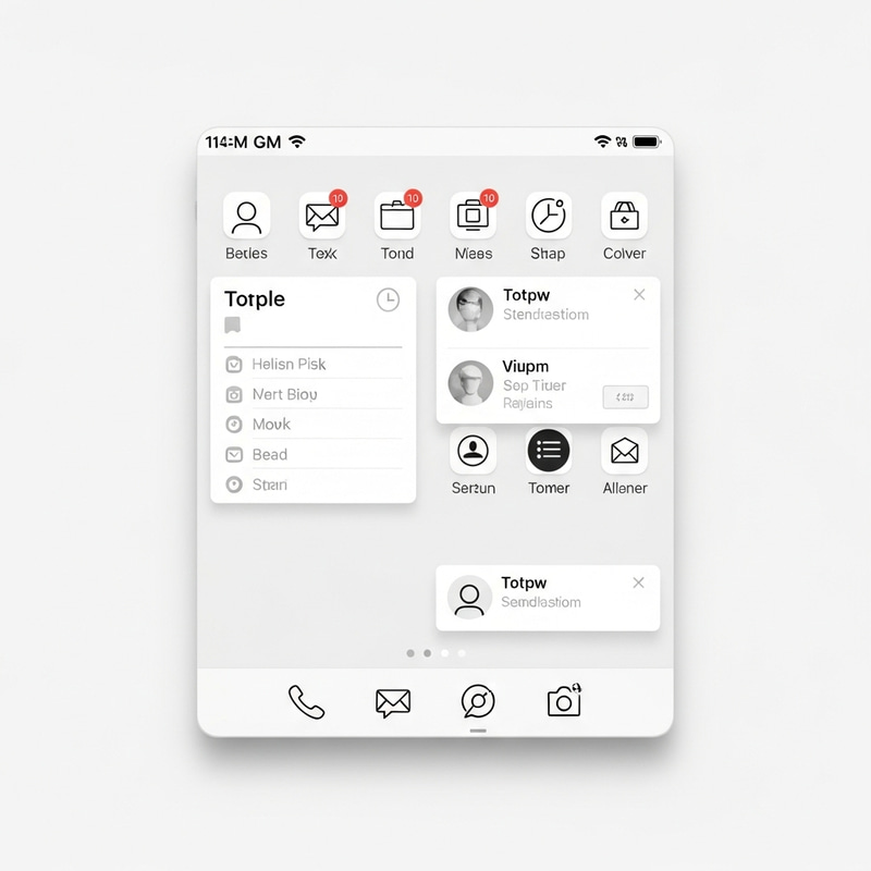 Streamlined Monochromatic OS Interface: Sleek & Modern