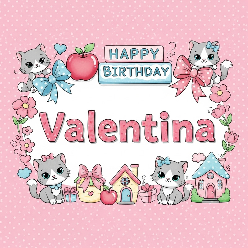 Adorable Hello Kitty Birthday Card for Valentina | Custom Design