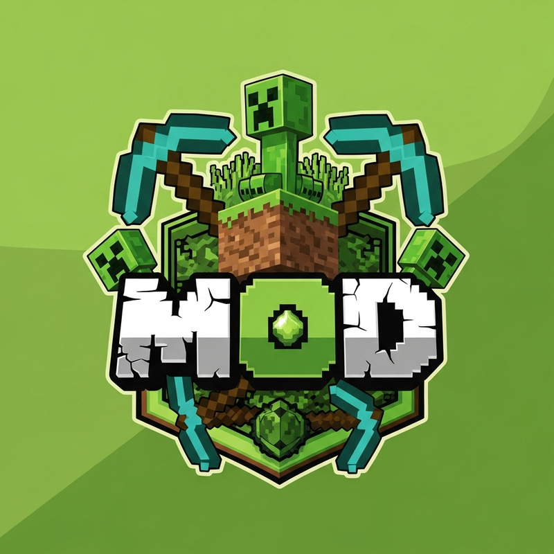 Original Minecraft Mod Logo Design | Blocky & Fun Graphic Original Minecraft Mod Logo Design | Blocky & Fun Graphic