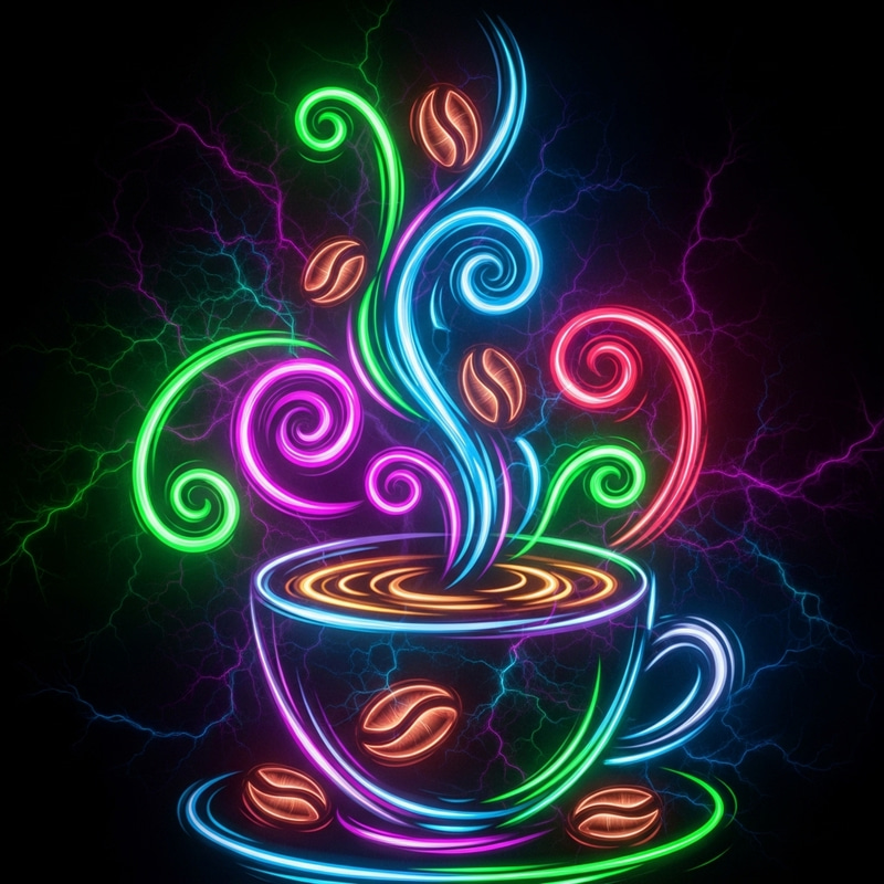 Abstract Coffee Art | Neon Vibes & Unique Designs Abstract Coffee Art | Neon Vibes & Unique Designs