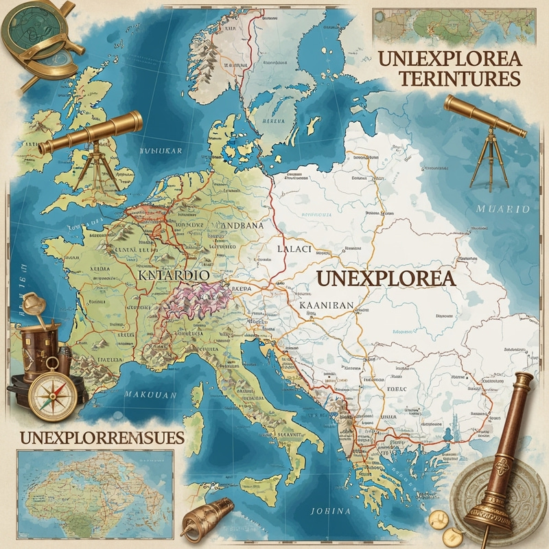 Modern Map of Explored & Unexplored Territories Modern Map of Explored & Unexplored Territories