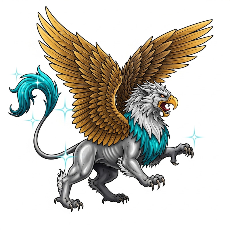 Mythical Griffin Tattoo Design | Unique Black & White Style