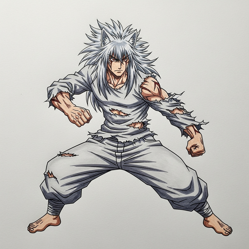 One Punch Man Garou: Dynamic Fighting Pose Style