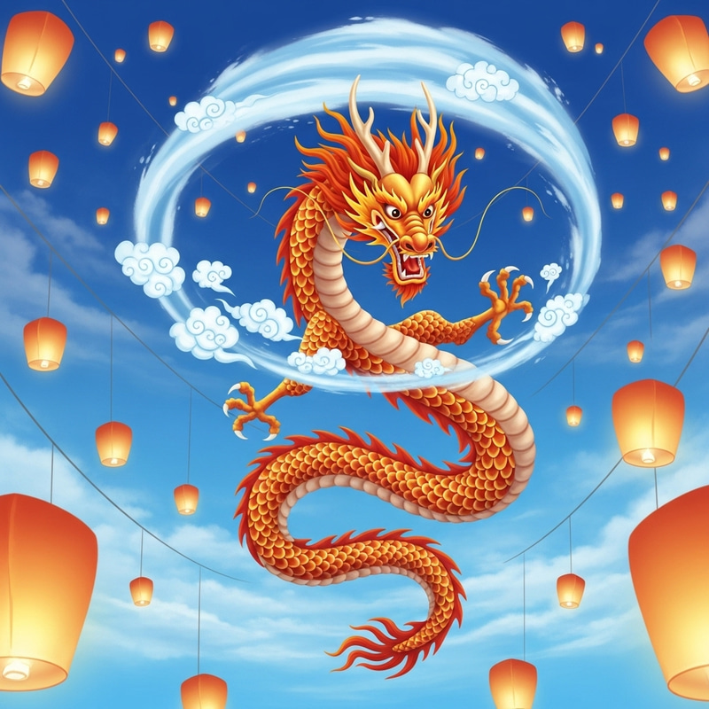 Majestic Chinese Dragon in Flight - Traditional Dragon Artwork Majestic Chinese Dragon in Flight - Traditional Dragon Artwork